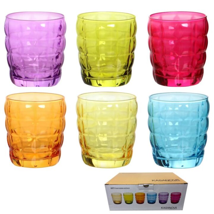ČAŠE KASANOVA 6/1 350 mL - PLAVA, NARANČASTA, ROZA, ZELENA, LJUBIČASTA, ŽUTA