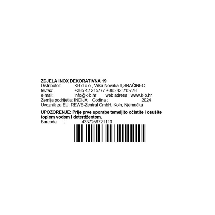 ZDJELA INOX DEKORATIVNA 19cm
