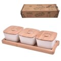 POSUDICE ZA UMAK S POKLOPCEM I STALKOM OD BAMBUSA 7 DJELNI 29x11x8 CM