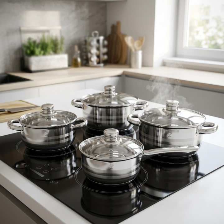 POSUĐE ZA KUHANJE INOX - 7 DIJELNI SET 1,4 L/1,4 L/2,0 L/2,8 L - NAPULJ