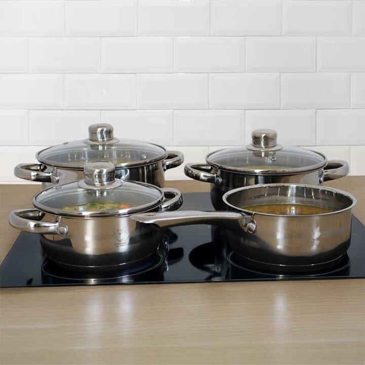 POSUĐE ZA KUHANJE INOX - 7 DIJELNI SET 1,4 L/1,4 L/2,0 L/2,8 L - NAPULJ