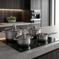 POSUĐE ZA KUHANJE INOX - 7 DIJELNI SET INDUKCIJA 1,8 L/ 2,0 L/ 3,4 L/ 5,4 L - MILAN
