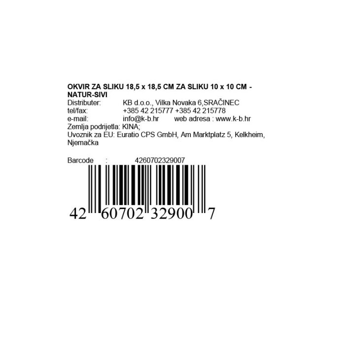 OKVIR ZA SLIKU 18,5 x 18,5 CM ZA SLIKU 10 x 10 CM - NATUR
