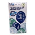 BALONI 6/1 - 1 ST BIRTHDAY - PLAVI / ZELENI 30 cm