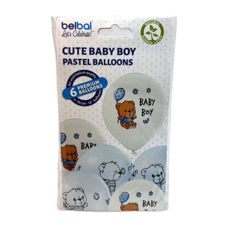 BALONI 6/1 - BABY BOY - PLAVI / BIJELI 30 cm