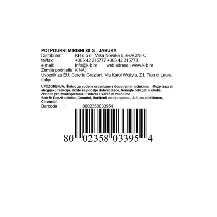 POTPOURRI MIRISNI 80 G - JABUKA