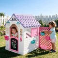 KUĆICA ZA IGRU S TEGLAMA I PANELOM ZA CVIJEĆE 127x140x107,5 cm ROZO-BIJELA