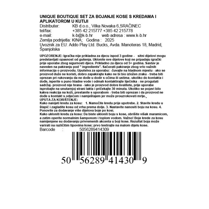 UNIQUE BOUTIQUE SET ZA BOJANJE KOSE S KREDAMA I APLIKATOROM U KUTIJI