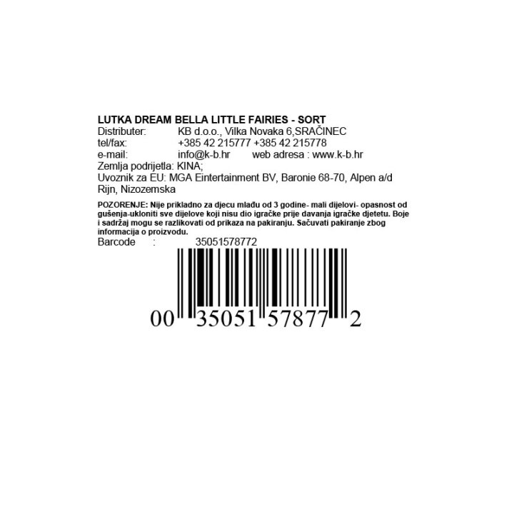 LUTKA DREAM BELLA LITTLE FAIRIES - SORT