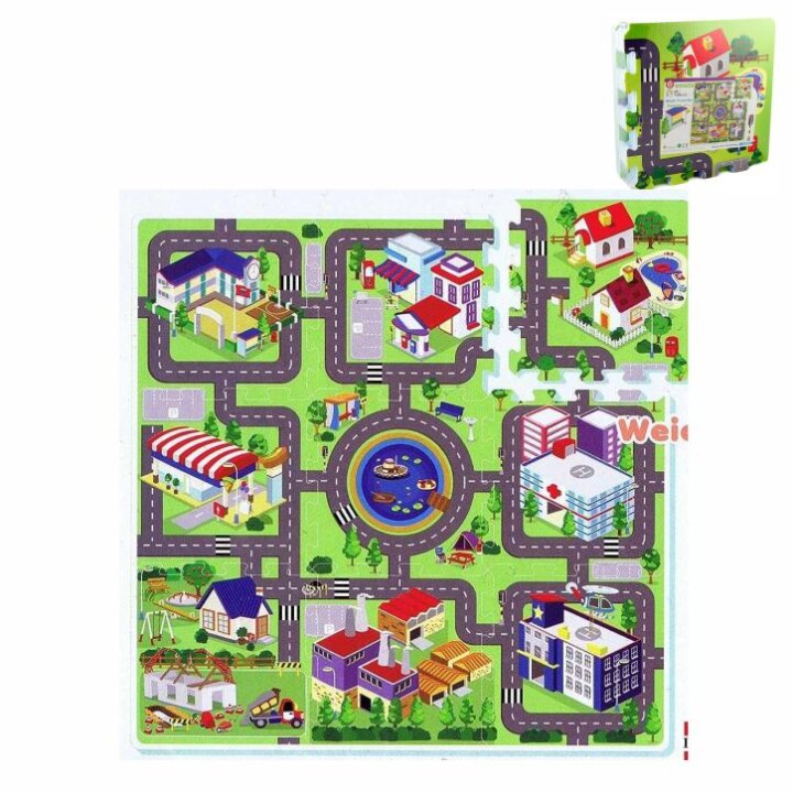 PUZZLE PODNE VELIKE SPUŽVASTE S CESTAMA 9/1 92x92 CM