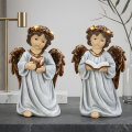 ANĐEO FIGURA BIJELO-SMEĐI S LED SVJETLIMA 26x17 cm