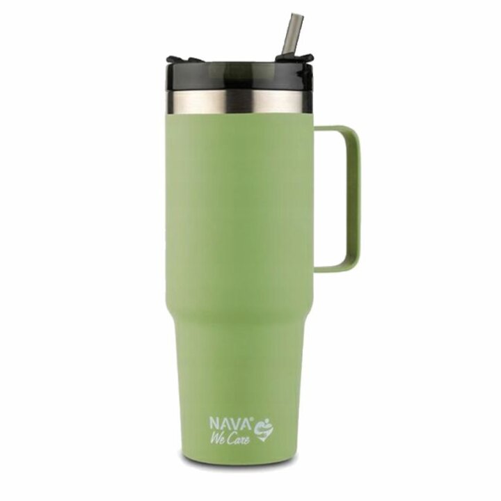 PUTNA TERMOS ŠALICA INOX SVIJETLO ZELENA 900 mL SA SLAMKOM - WE CARE