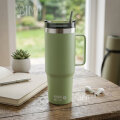 PUTNA TERMOS ŠALICA INOX SVIJETLO ZELENA 900 mL SA SLAMKOM - WE CARE