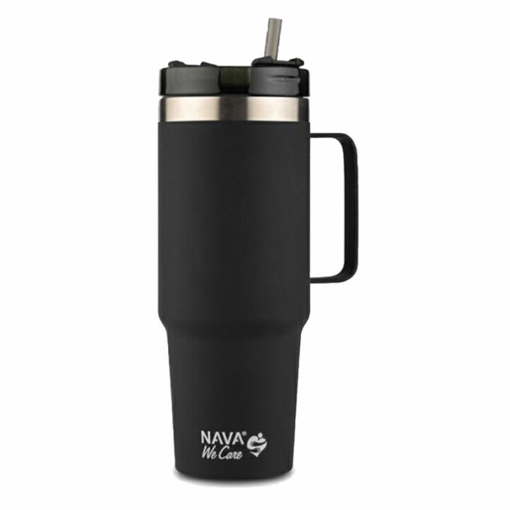 PUTNA TERMOS ŠALICA INOX CRNA 900 mL SA SLAMKOM - WE CARE