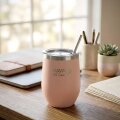 PUTNA TERMOS ŠALICA INOX ROZA 360 mL SA SLAMKOM - WE CARE