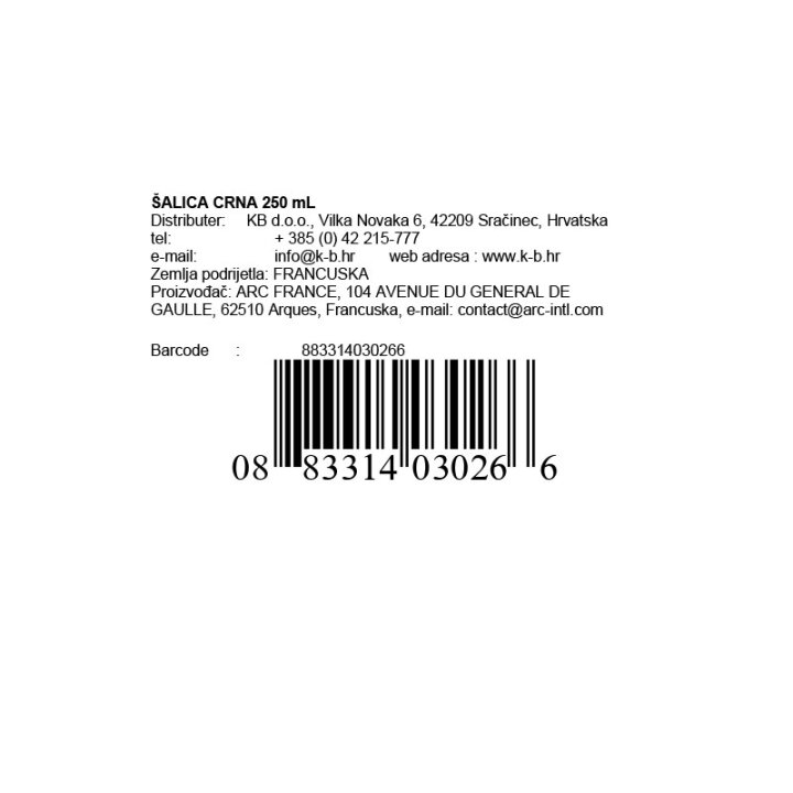 ŠALICA CRNA 250 mL