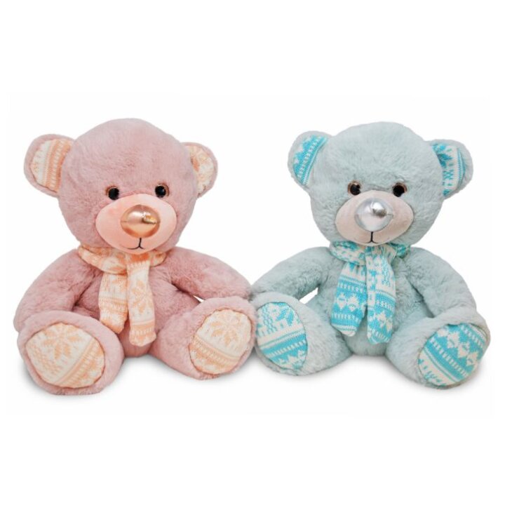MEDO PLIŠANI S PLETENIM ŠALOM 25 cm - SORT
