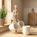 ŠALICE PORCULANSKE 4/1 NA DRVENOM STALKU 300 mL 18x18x31 cm LINEA