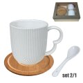 ŠALICE PORCULANSKE S DRVENIM TANJURIĆIMA 2/1 300 mL LINEA