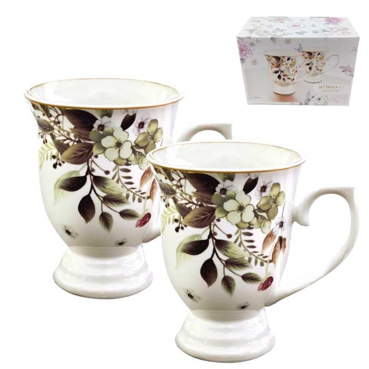 ŠALICE NEW BONE FLORA LUX DEKORIRANE 2/1 300 mL