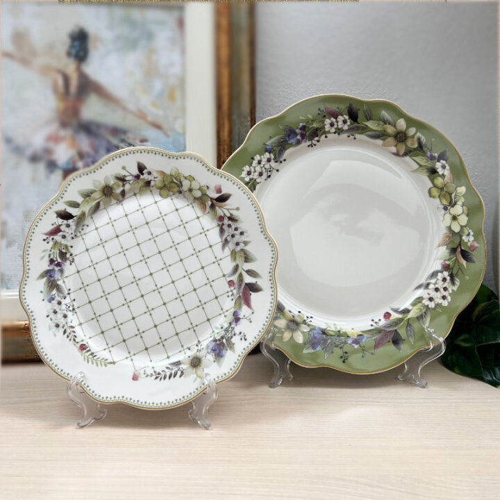 SET ZA KOLAČE 7 DIJELNI NEW BONE FLORA LUX DEKORIRANI - VALOVITI RUB