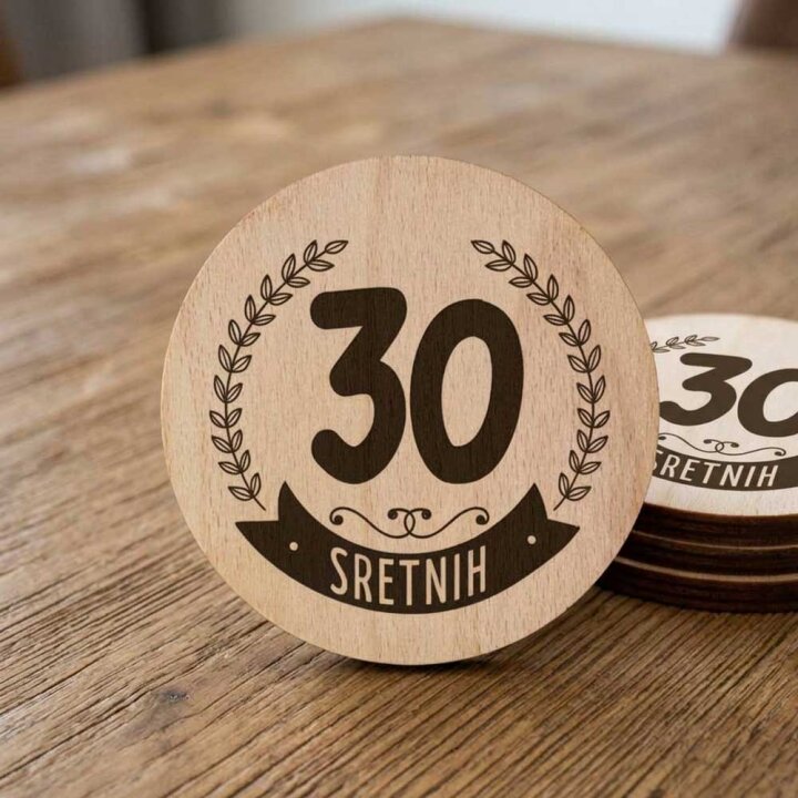 PLOČICA DRVENA S TISKOM BROJ 30