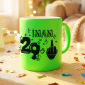 ŠALICA KERAMIČKA S TISKOM U POKLON KUTIJI NEON ZELENA - 30 godina