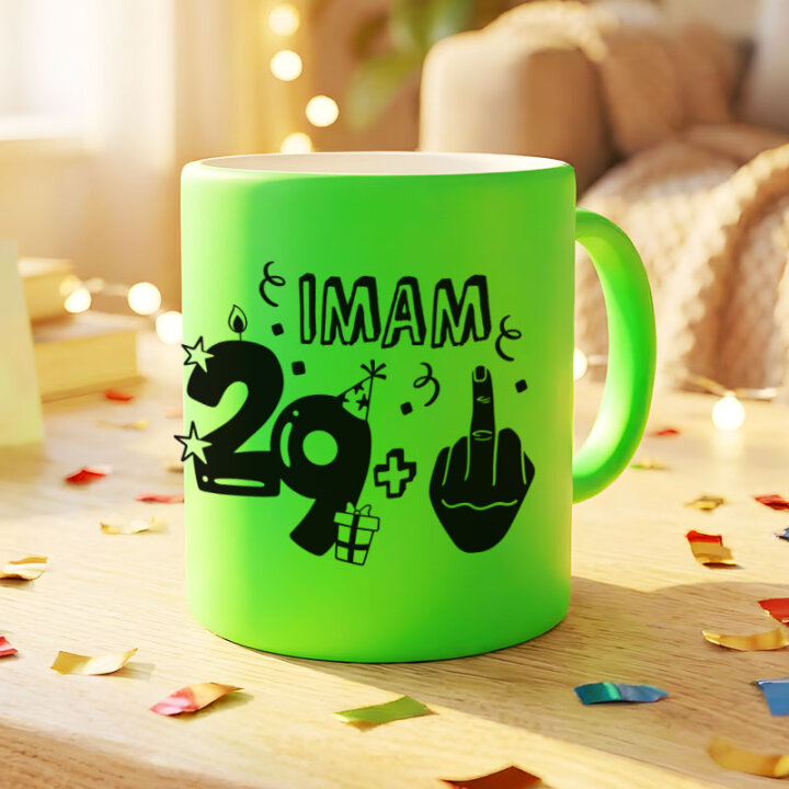 ŠALICA KERAMIČKA S TISKOM U POKLON KUTIJI NEON ZELENA - 30 godina