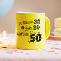 ŠALICA KERAMIČKA S TISKOM U POKLON KUTIJI NEON ŽUTA - 50 godina