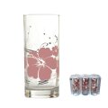 ČAŠE CLASSICO STAKLENE 270 mL 6/1 - HAWAII FLOWERS PINK
