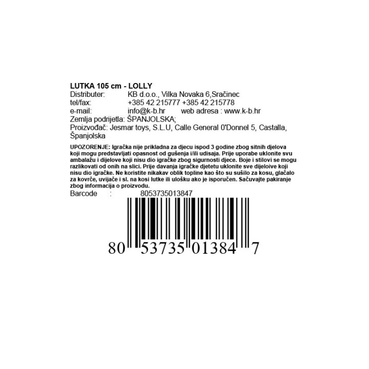 LUTKA 105 cm - LOLLY