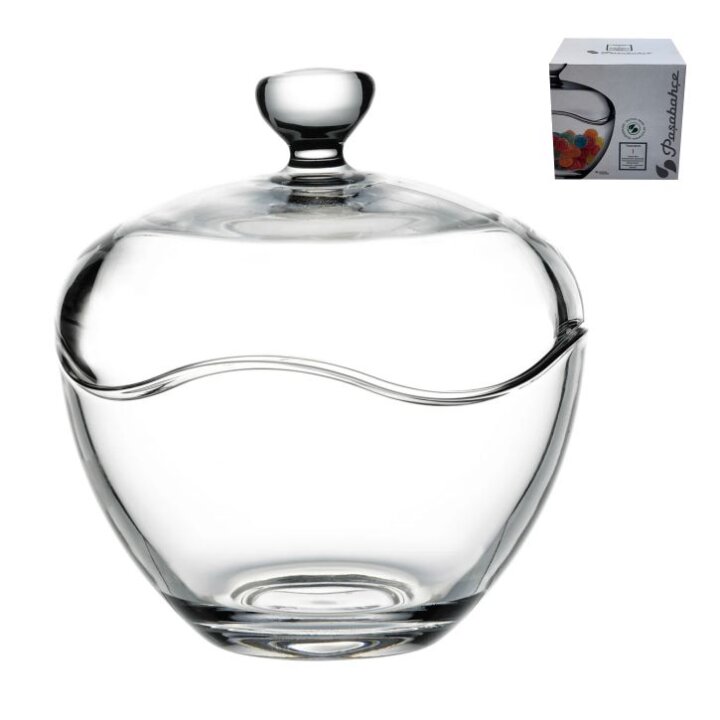 BOMBONJERA STAKLENA TOSCANA S POKLOPCEM 400 mL 14,2x13 cm