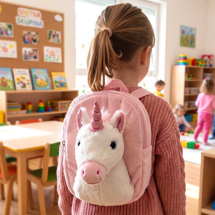 RUKSAK JEDNOROG 3D PLIŠANI 26 cm