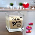 MIRISNA SVIJEĆA U STAKLENOM SVIJEĆNJAKU S TISKOM -  Puhni me, vruća sam 8 cm
