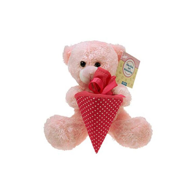 MEDO PLIŠANI ROZI S POKLON KORNETOM 18 cm