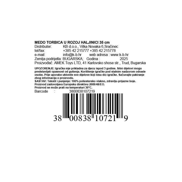 MEDO TORBICA U ROZOJ HALJINICI 35 cm