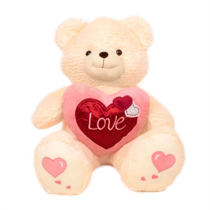 MEDO PLIŠANI KREM SA SRCEM LOVE 60 cm