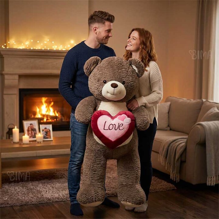 MEDO PLIŠANI SMEĐI SA SRCEM LOVE 80 cm