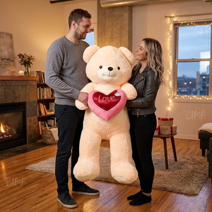 MEDO PLIŠANI KREM SA SRCEM LOVE 80 cm