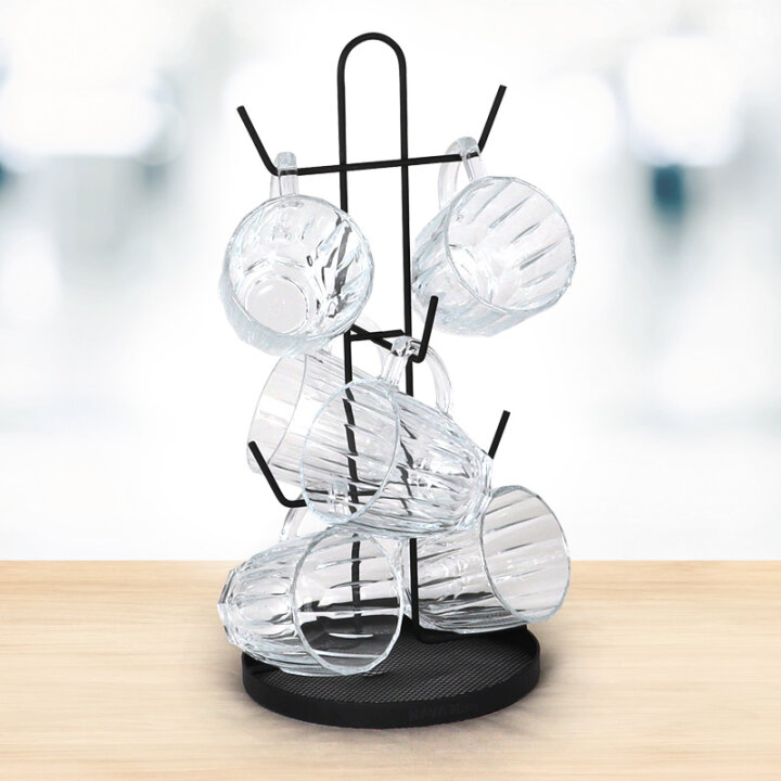 SET 6 ŠALICA 245 ml STAKLENA NA METALNOM STALKU 37,5 cm