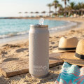 PUTNA TERMOS ŠALICA INOX BEŽ BOJA 500 mL SA SLAMKOM - WE CARE