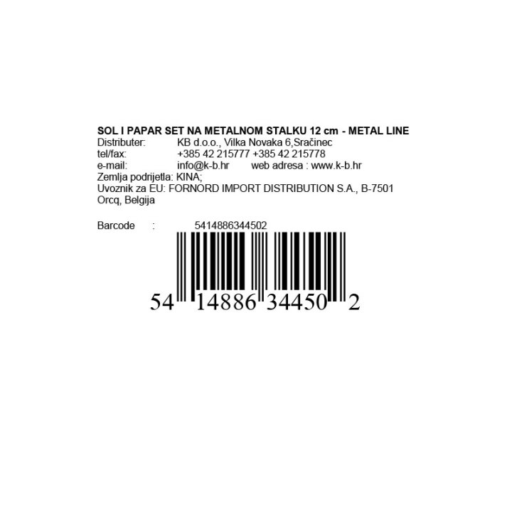 SOL I PAPAR SET NA METALNOM STALKU 12 cm - METAL LINE