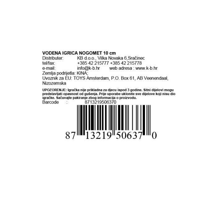 VODENA IGRICA NOGOMET 10 cm