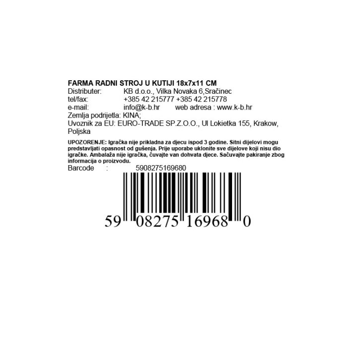 FARMA RADNI STROJ U KUTIJI 18x7x11 CM
