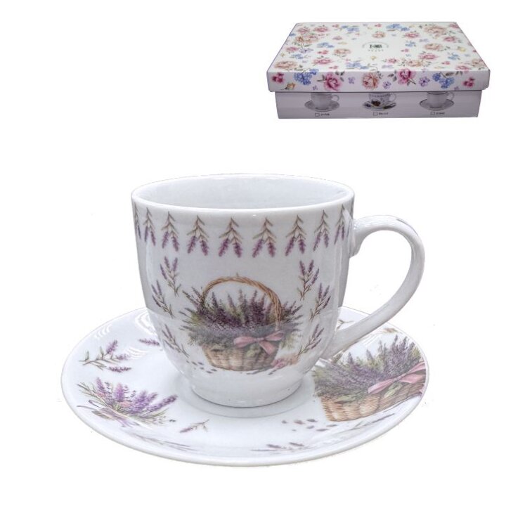 ŠALICE ZA KAVU 6/1 PORCULAN 180 mL - LAVANDA