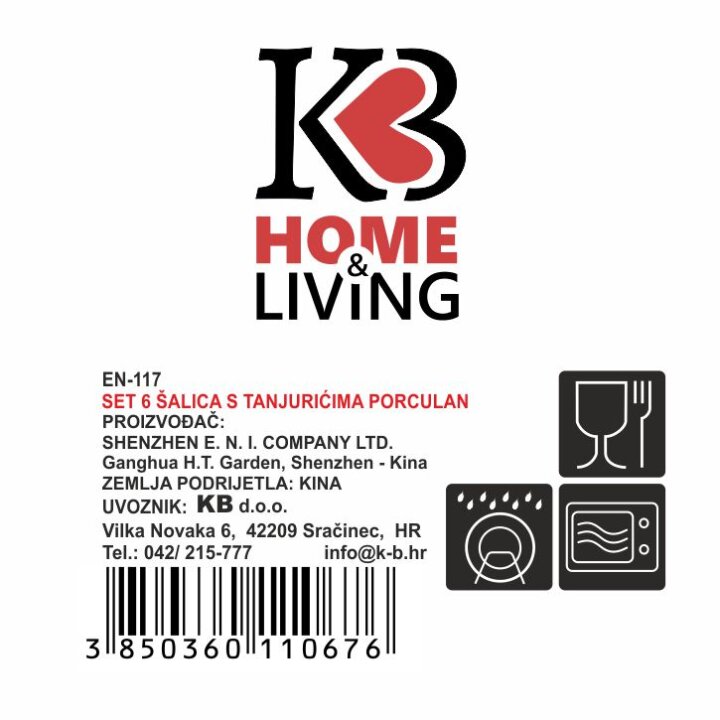 ŠALICE ZA KAVU 6/1 PORCULAN 180 mL - LAVANDA