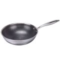 WOK TAVA INOX S NEPRIANJAJUĆIM HEXAGON PREMAZOM INDUKCIJA 28x8 cm