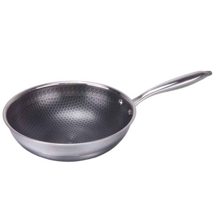 WOK TAVA INOX S NEPRIANJAJUĆIM HEXAGON PREMAZOM INDUKCIJA 28x8 cm