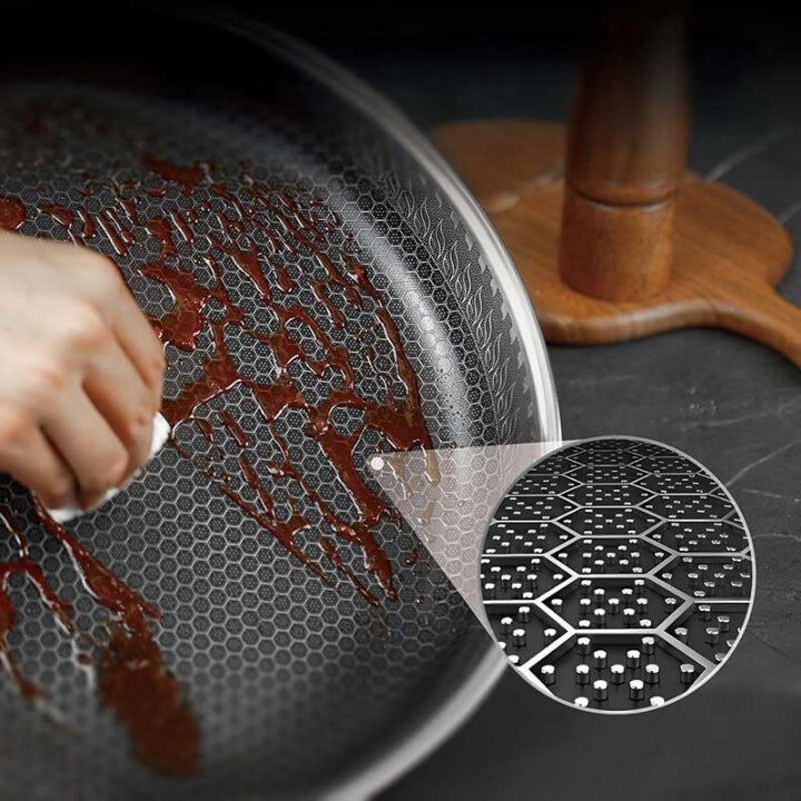 TAVA INOX S HEXAGON NEPRIANJAJUĆIM PREMAZOM INDUKCIJA 26 cm