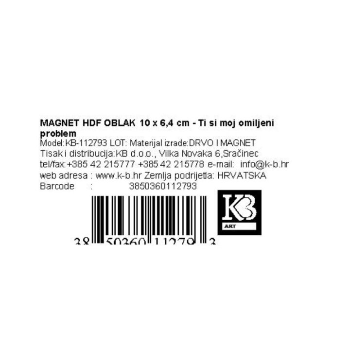 MAGNET HDF OBLAK 10x6,4 cm - Ti si moj omiljeni problem